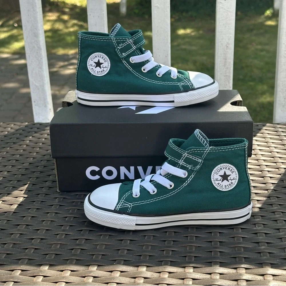 Converse Chuck Taylor All Star 1V High Top Sneakers, Green, Kids Size 10, New